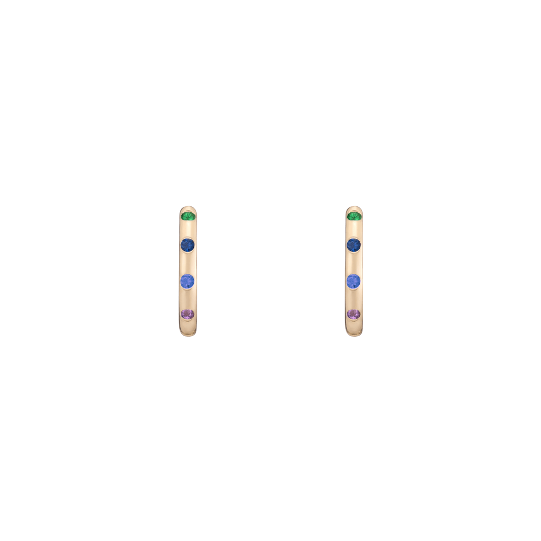 Mined + Found Earrings trio earrings, moonstone + cool mix