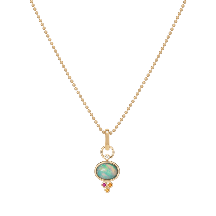 Mined + Found Pendants trio pendant, opal + warm sapphire