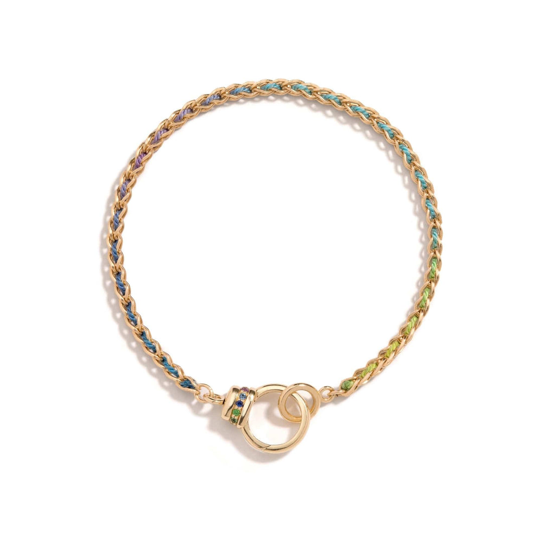 Mined + Found Bracelets woven eightfold chain bracelet, cool rainbow silk®