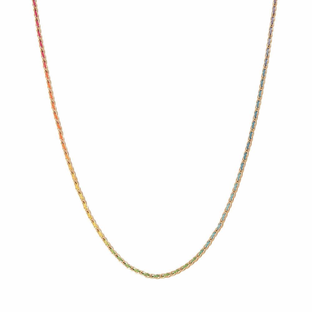 Mined + Found Necklaces woven eightfold chain, rainbow silk®