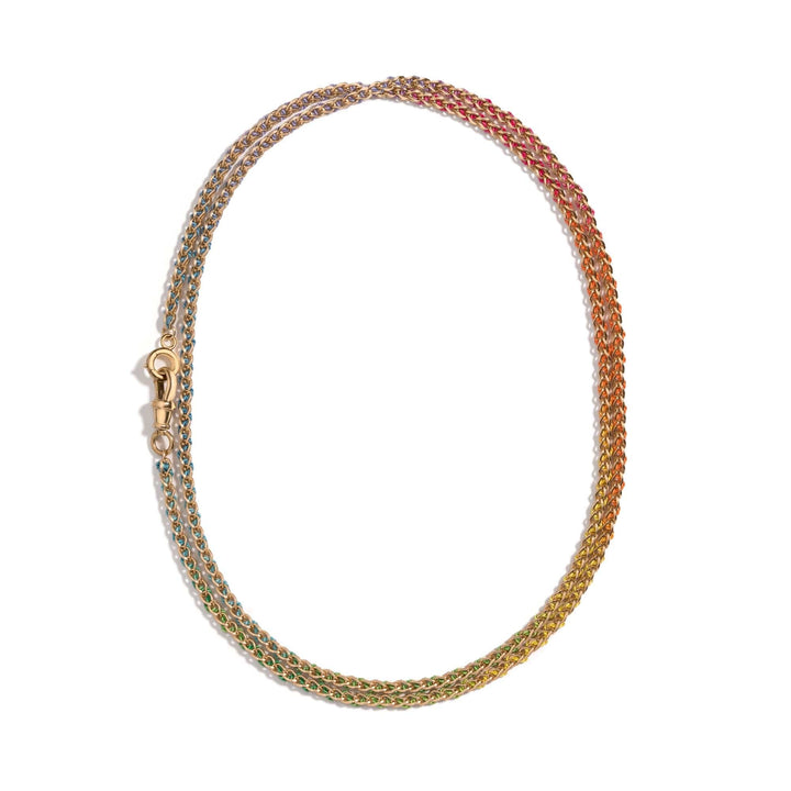 Mined + Found Necklaces woven eightfold chain, rainbow silk®