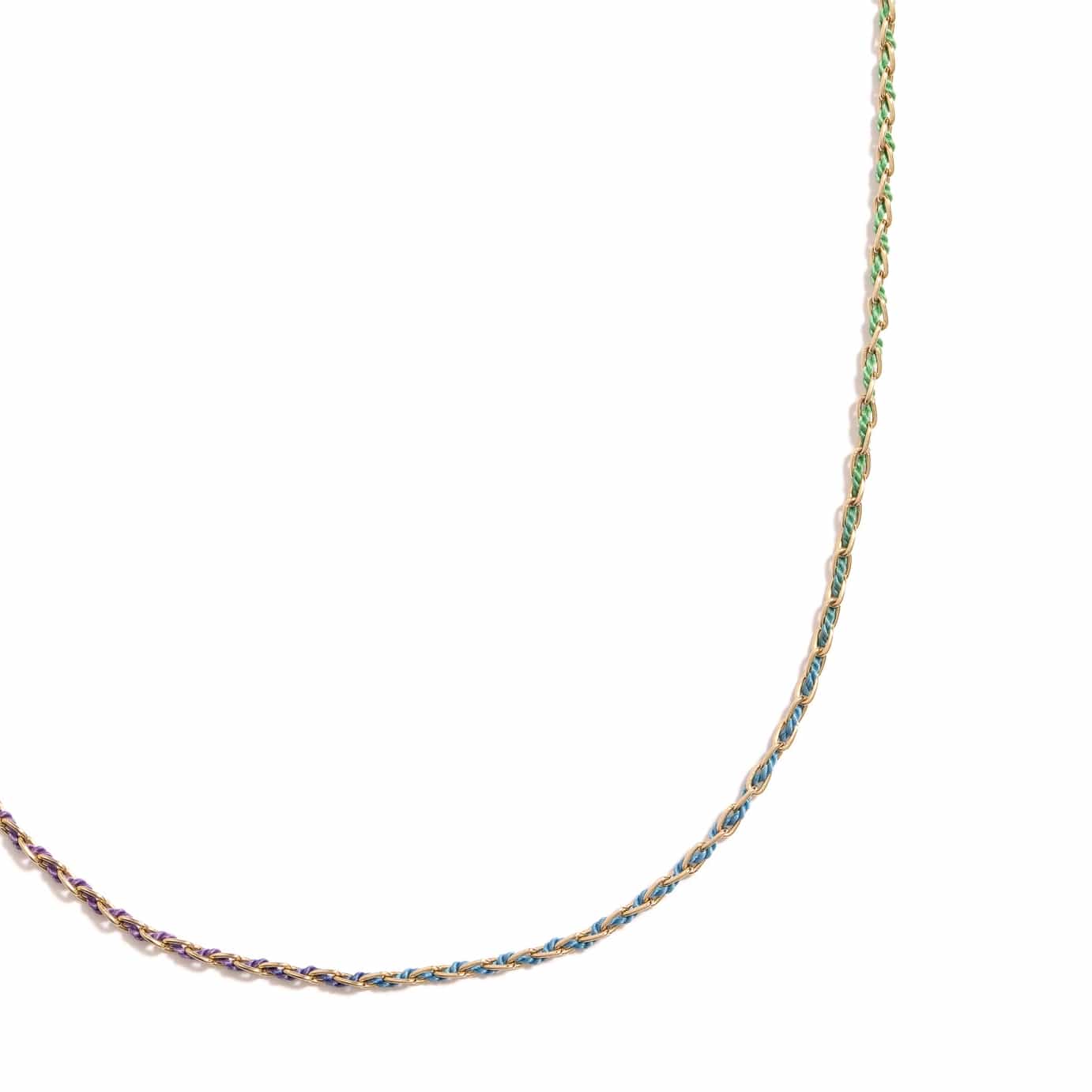 Mined + Found Necklaces woven long links necklace, cool rainbow silk®