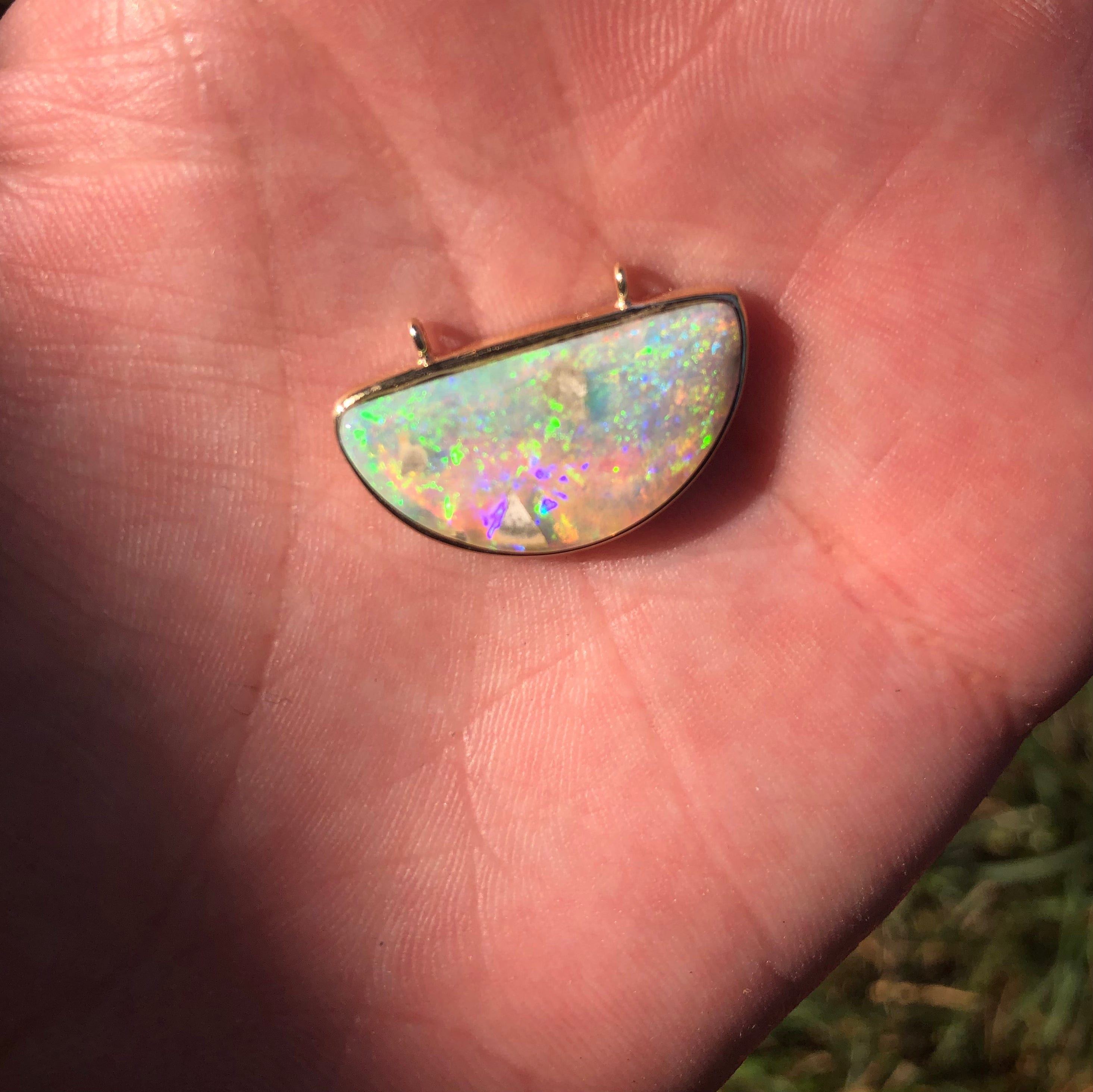 Mined + Found Pendants 'half full' one of a kind pendant