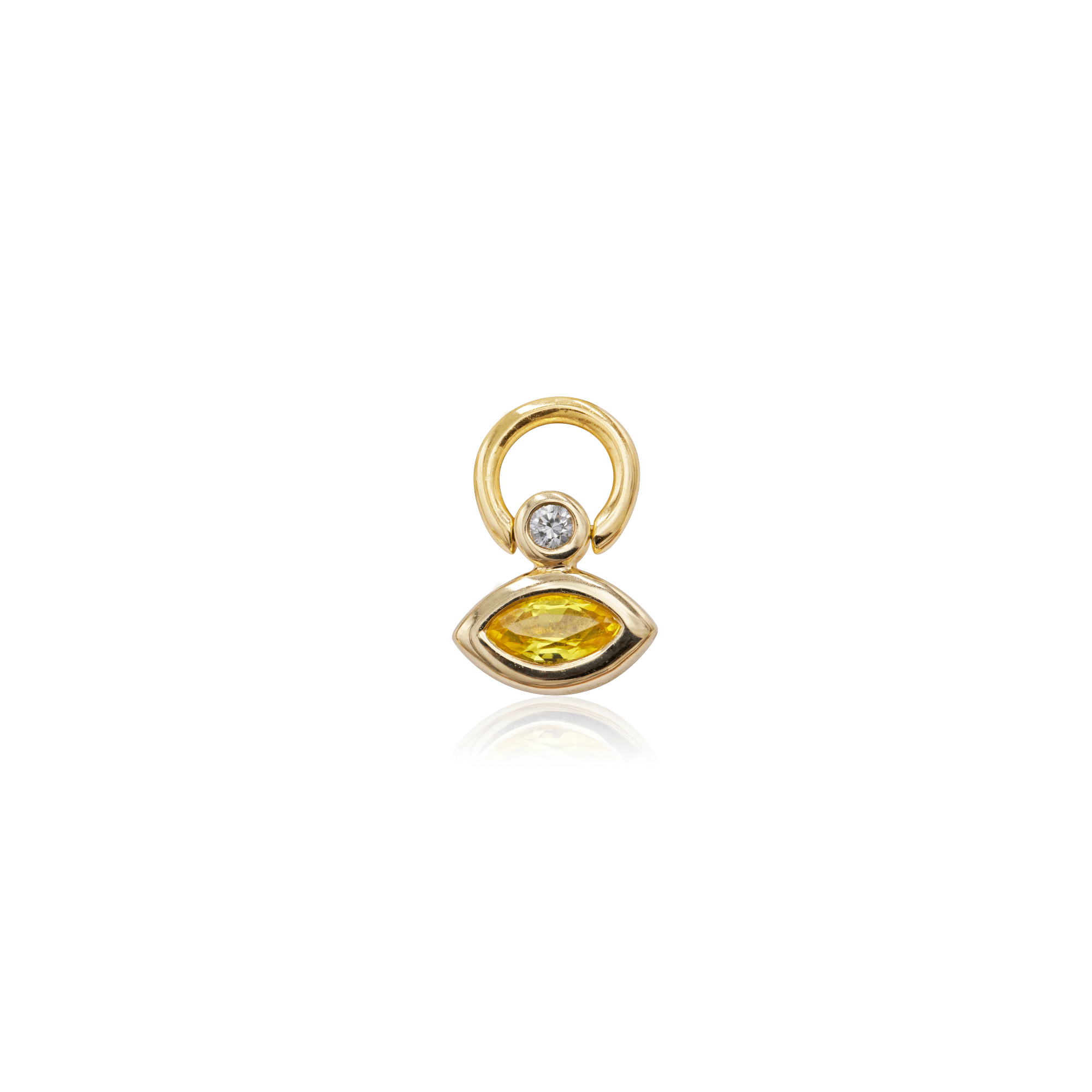Mined + Found Charm marquise shape yellow sapphire charm