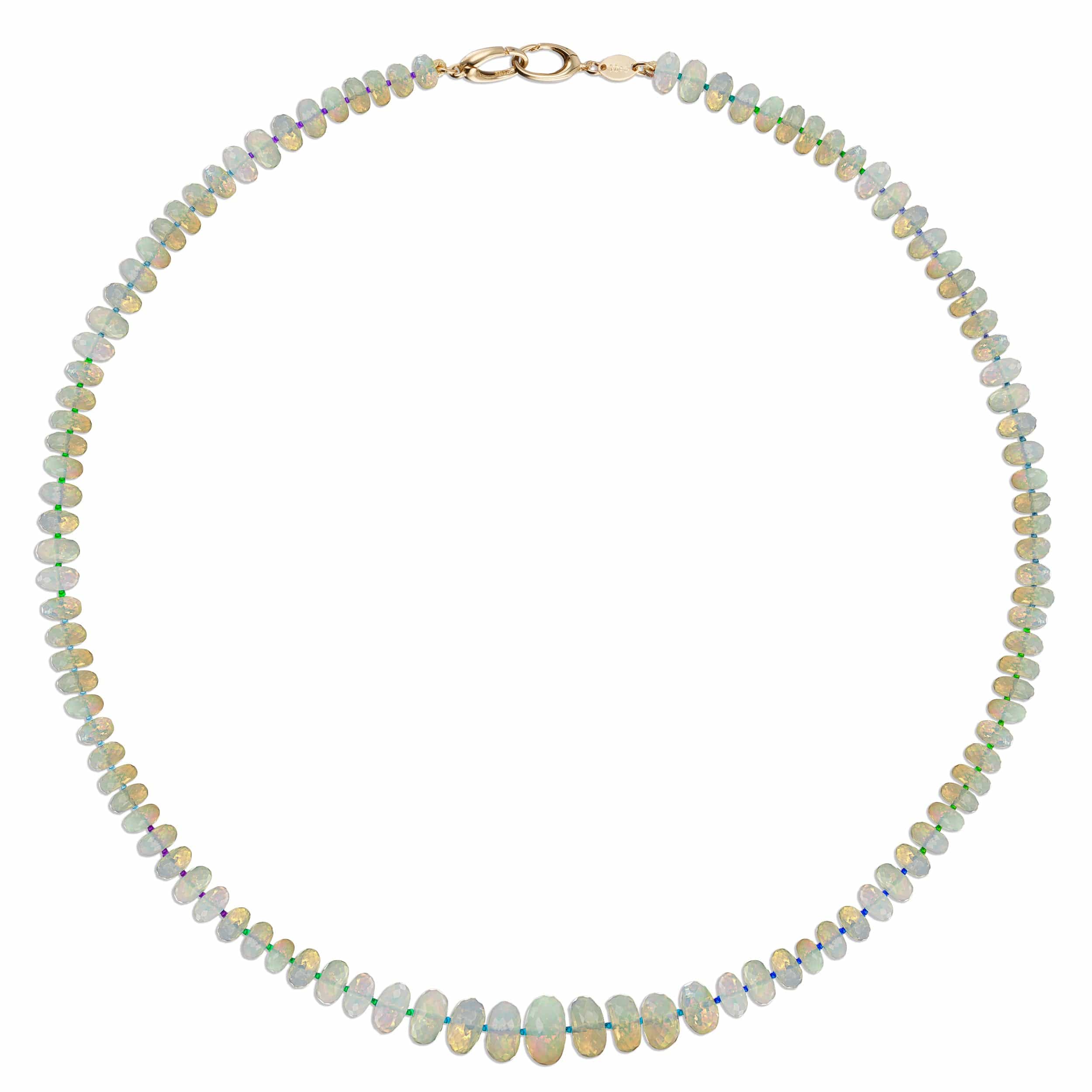 Mined & Found Necklaces opal grad necklace, cool rainbow silk®