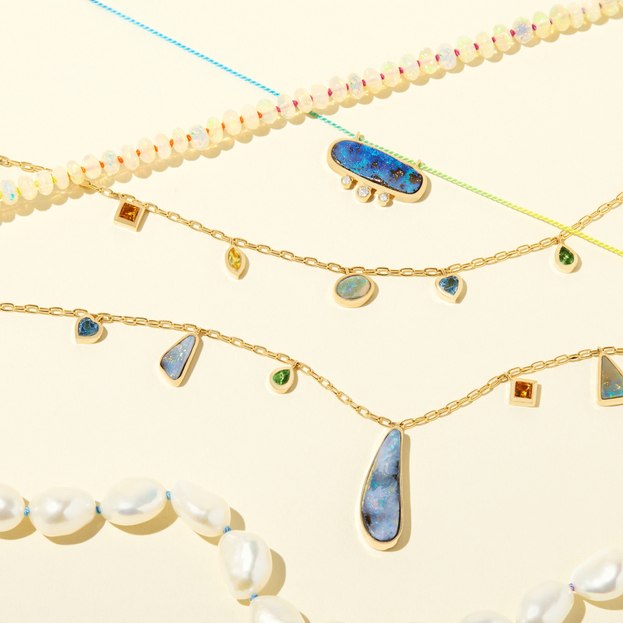 Mined & Found Necklaces opal line necklace