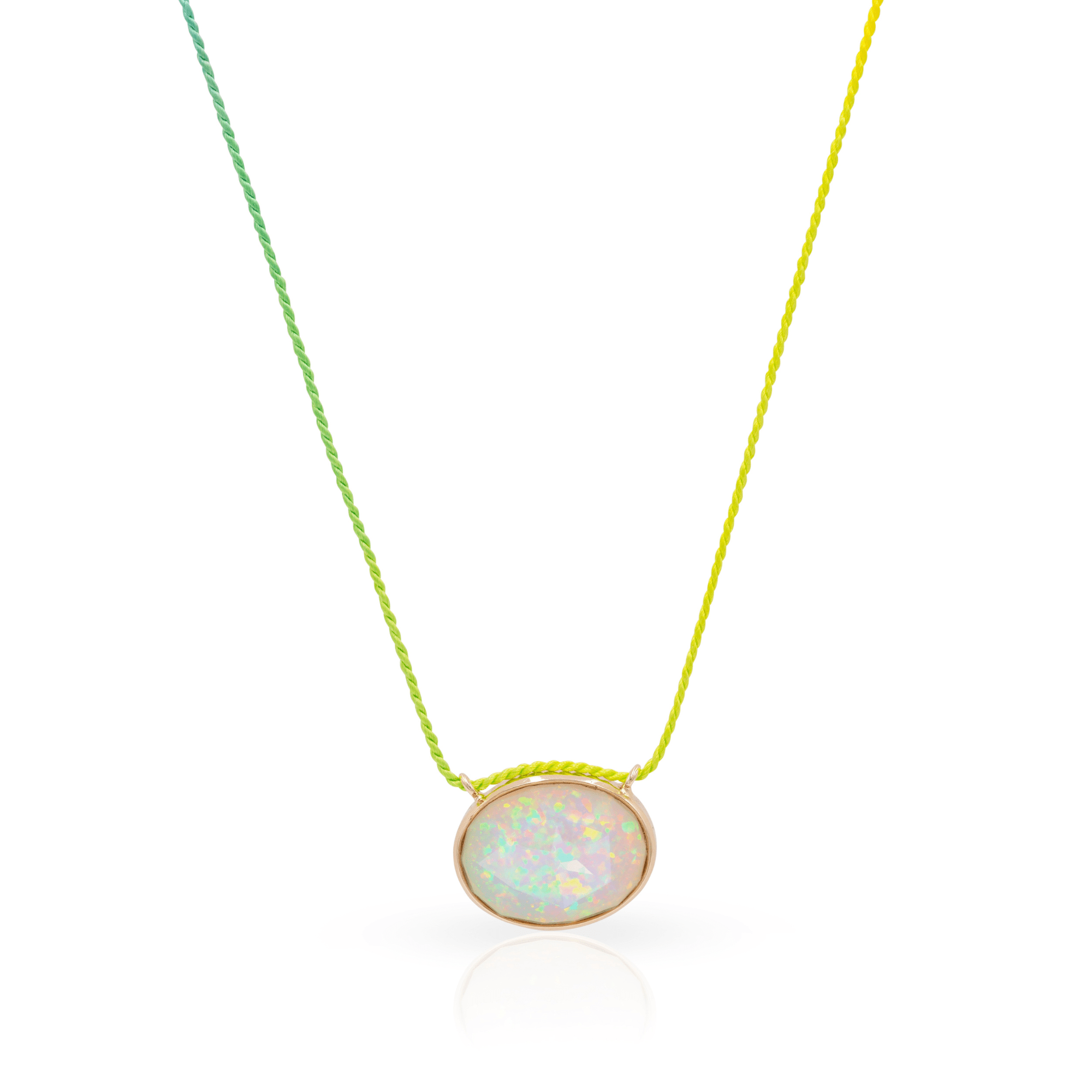 Mined + Found Pendants 'pinfire' opal + rainbow silk® one of a kind pendant